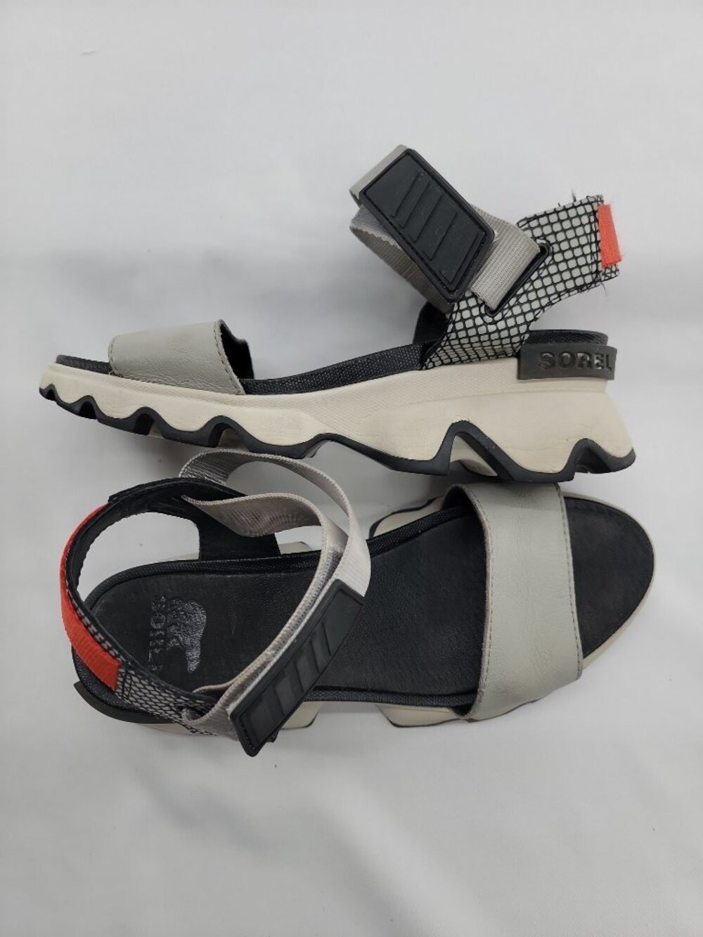 Sorel Kinetic Impact Sandals Womens 6.5 Chunky Platform Sport Beige Black - Picture 7 of 13